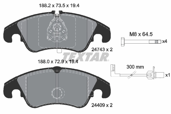 Brake Pad Set, disc brake 2474301