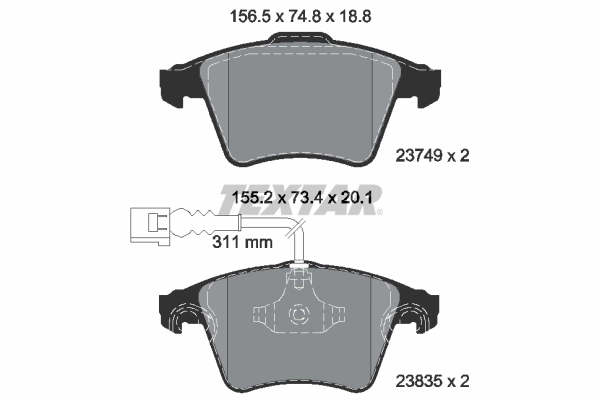 Brake Pad Set, disc brake Q+ 2374901