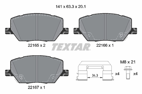 Brake Pad Set, disc brake Q+ 2216503