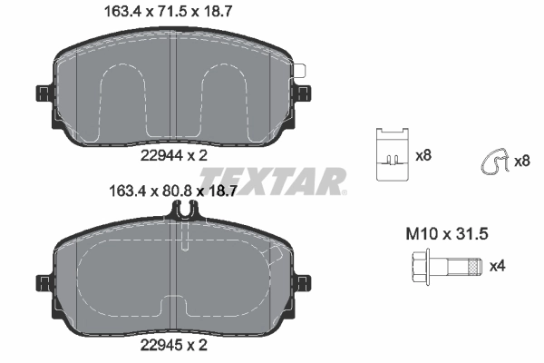 Brake Pad Set, disc brake 2294401