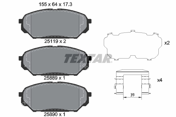 Brake Pad Set, disc brake Q+ 2511901