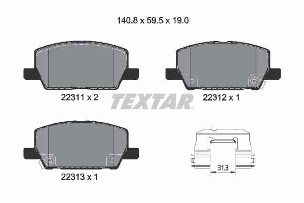Brake Pad Set, disc brake Q+ 2231102