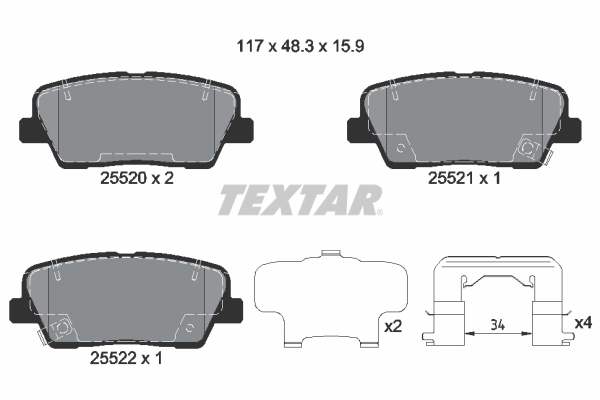Brake Pad Set, disc brake Q+ 2552003