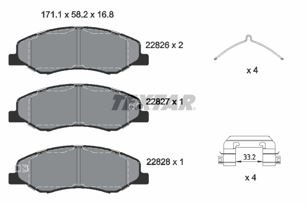 Brake Pad Set, disc brake 2282601