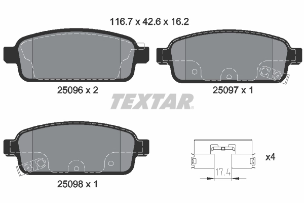 Brake Pad Set, disc brake Q+ 2509602