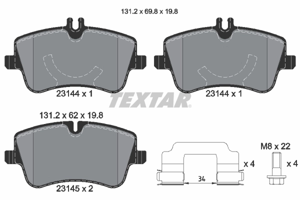 Brake Pad Set, disc brake Q+ 2314402
