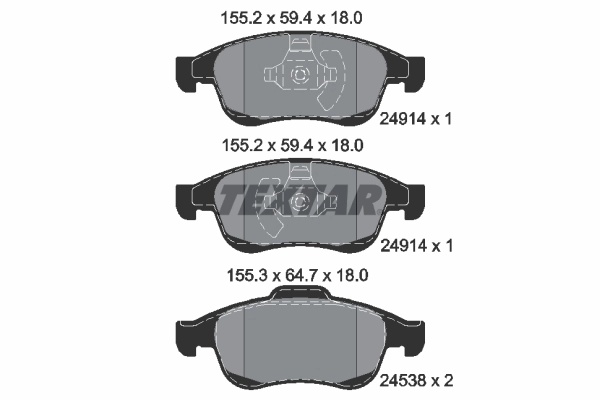 Brake Pad Set, disc brake Q+ 2491401