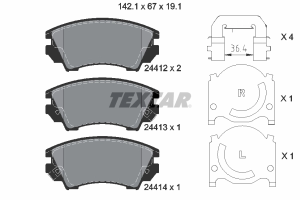 Brake Pad Set, disc brake 2441201