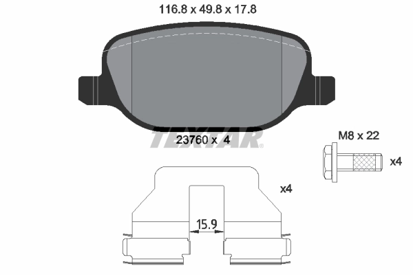 Brake Pad Set, disc brake 2376001