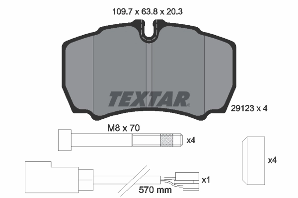 Kit de plaquettes de frein, frein à disque 2912307