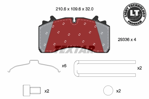 Brake Pad Set, disc brake Lightweight Technology 2933606
