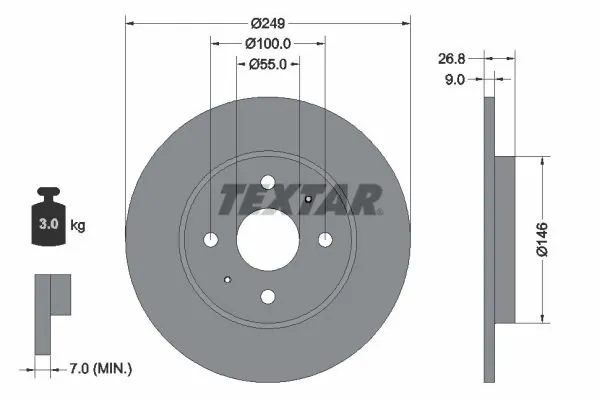 TEXTAR 92352203 Brake Disc