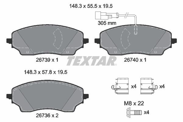 Brake Pad Set, disc brake Q+ 2673901