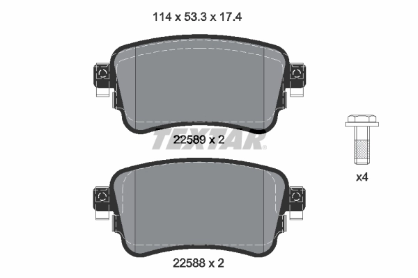 Brake Pad Set, disc brake 2258801