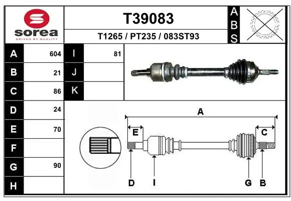Drive Shaft T39083