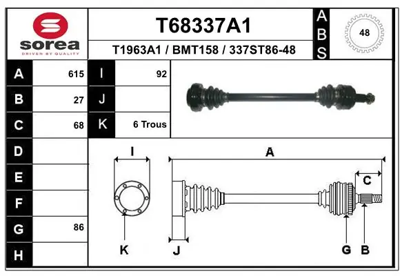 Drive Shaft T68337A1