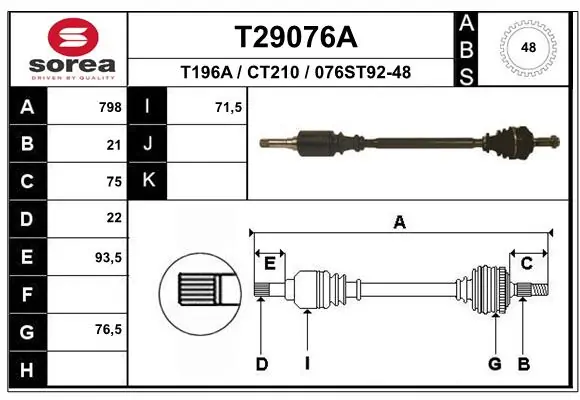 Drive Shaft T29076A