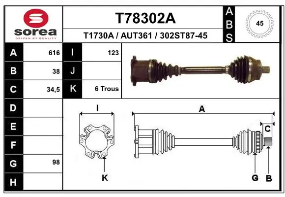 Drive Shaft T78302A