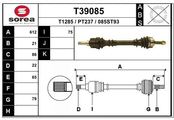Drive Shaft T39085