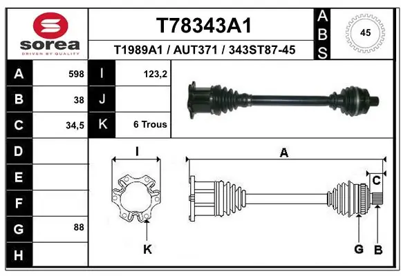 Drive Shaft T78343A1