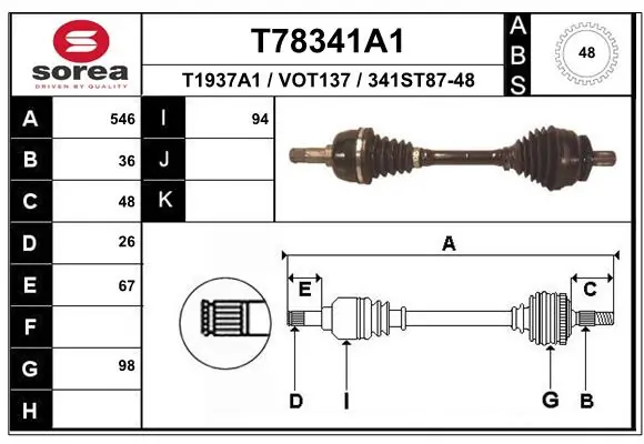Drive Shaft T78341A1