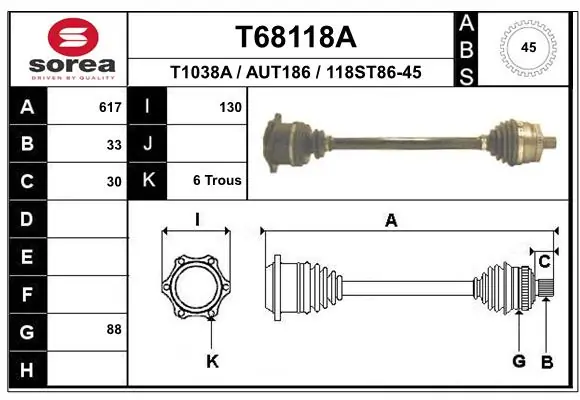 Drive Shaft T68118A