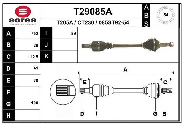 Drive Shaft T29085A