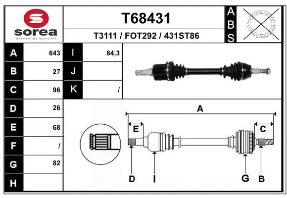 Drive Shaft T68431