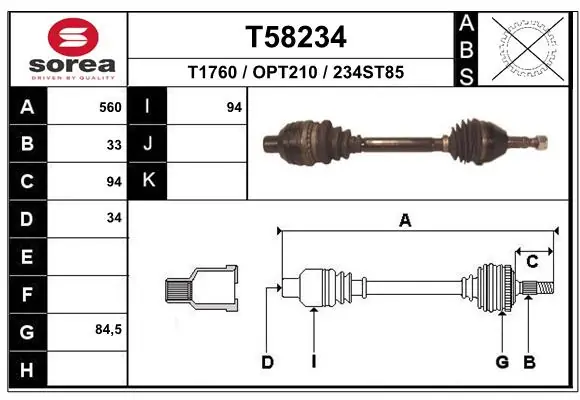 Drive Shaft T58234
