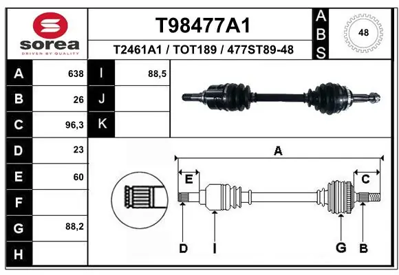 Drive Shaft T98477A1