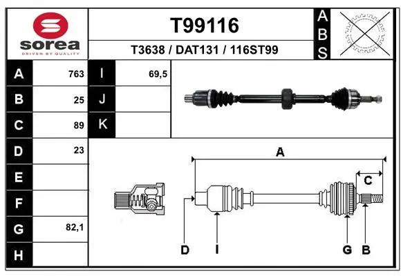 Drive Shaft T99116