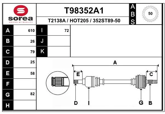 Drive Shaft T98352A1