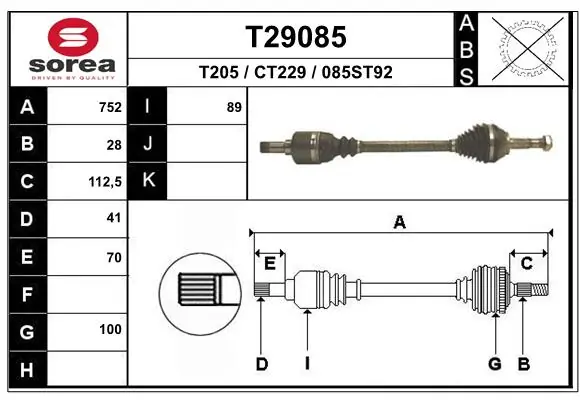 Drive Shaft T29085