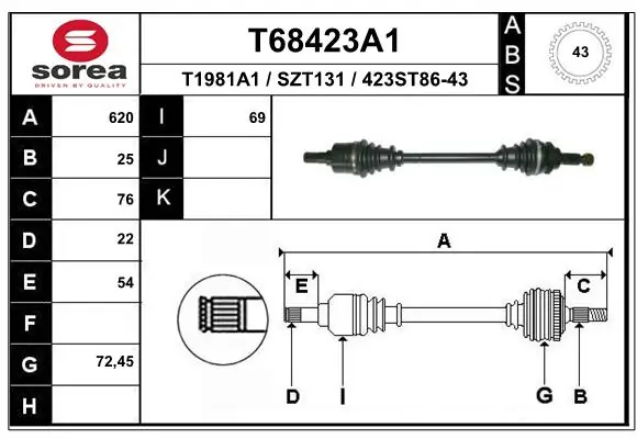 Drive Shaft T68423A1