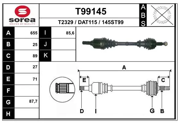 Drive Shaft T99145
