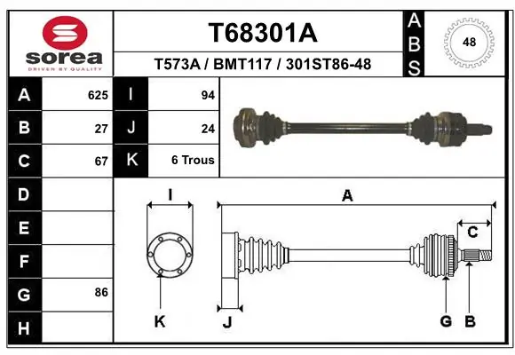 Drive Shaft T68301A