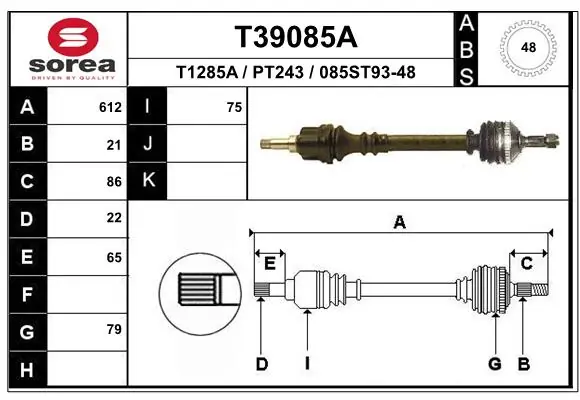 Drive Shaft T39085A