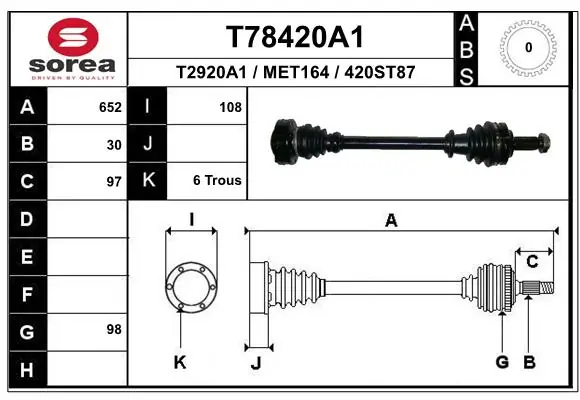 Drive Shaft T78420A1