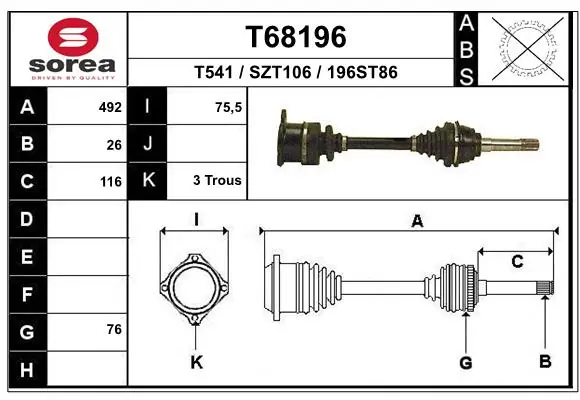 Drive Shaft T68196