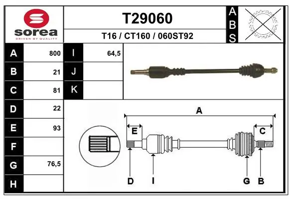 Drive Shaft T29060
