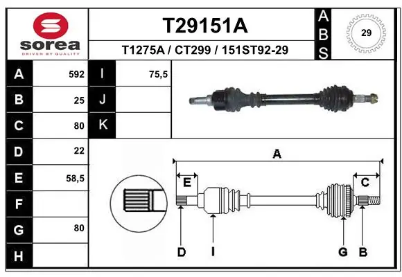 Drive Shaft T29151A