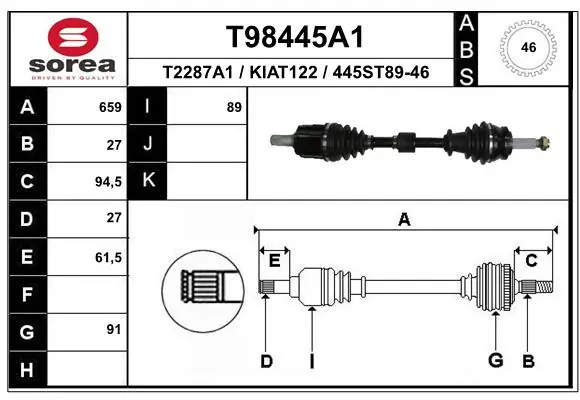 Drive Shaft T98445A1