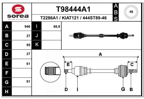 Drive Shaft T98444A1