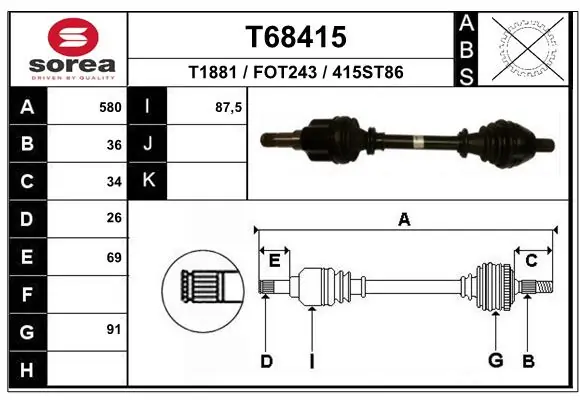 Drive Shaft T68415