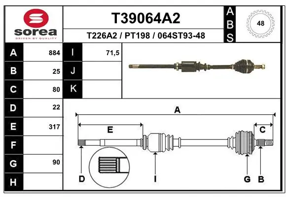 Drive Shaft T39064A2