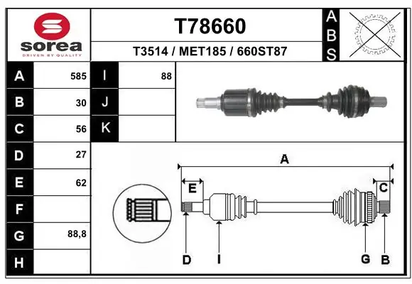 Drive Shaft T78660