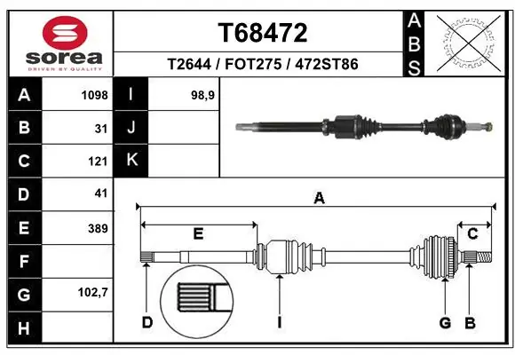 Drive Shaft T68472