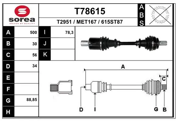 Drive Shaft T78615