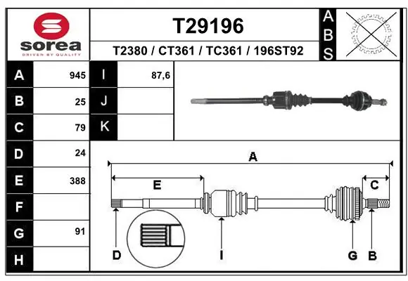 Drive Shaft T29196