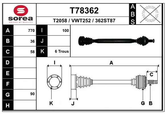 Drive Shaft T78362
